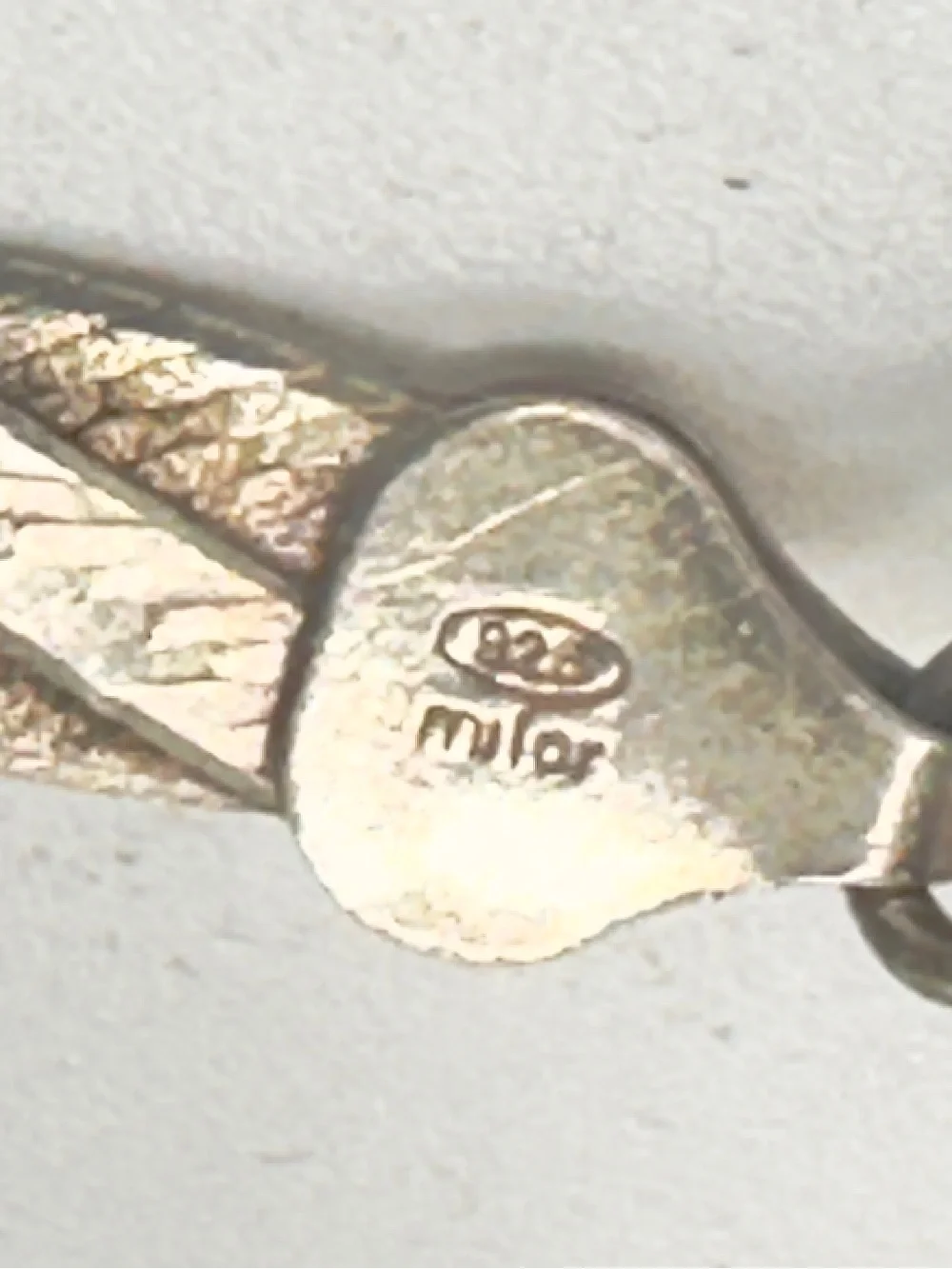 Milnor Italy 925 Sterling Silver Bracelet Braided Flat Herringbone 7.5”
